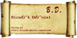 Bicsák Dániel névjegykártya